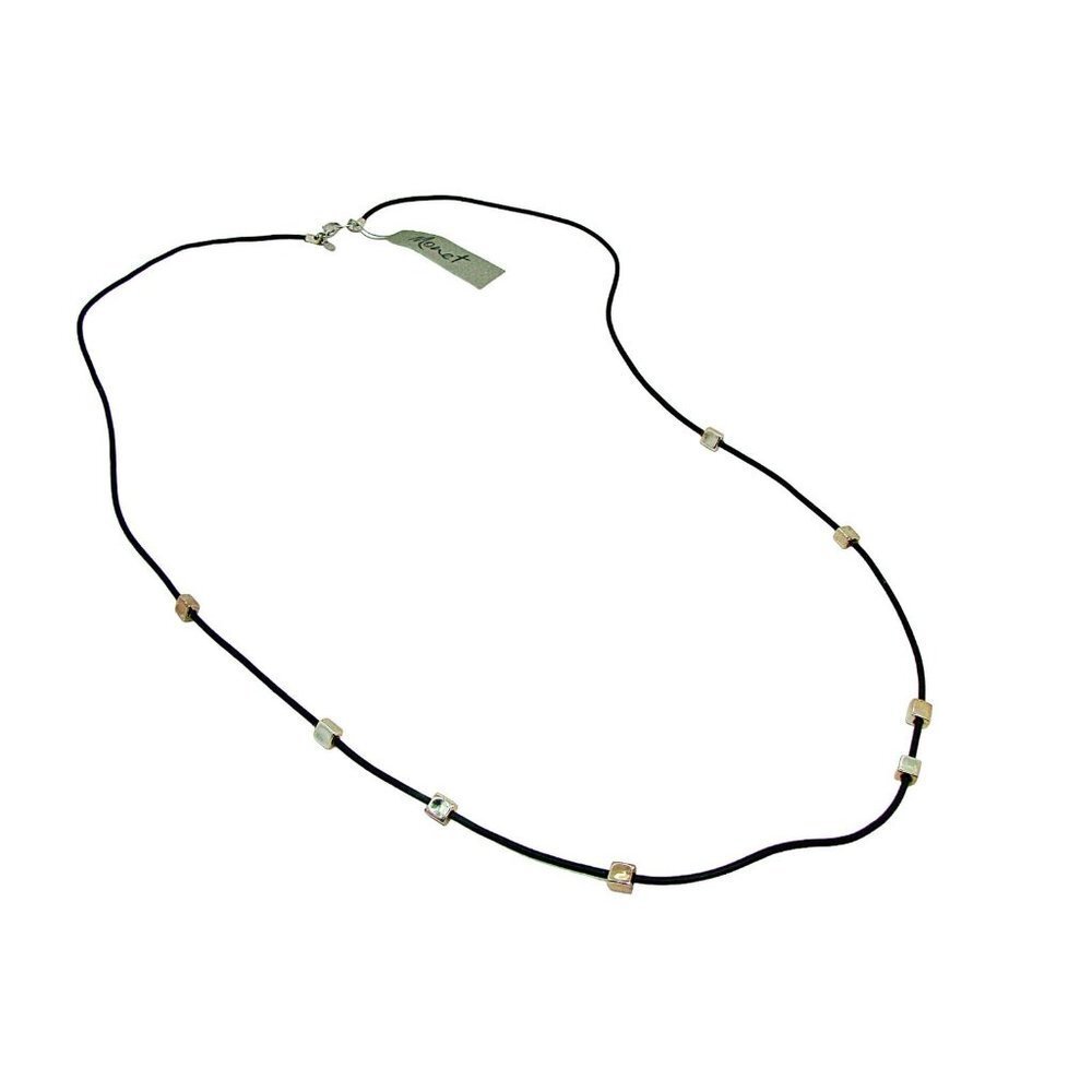 New Modern Monet Canyon Rope Style Gold Plated Square Beaded Necklace 36" NWT
